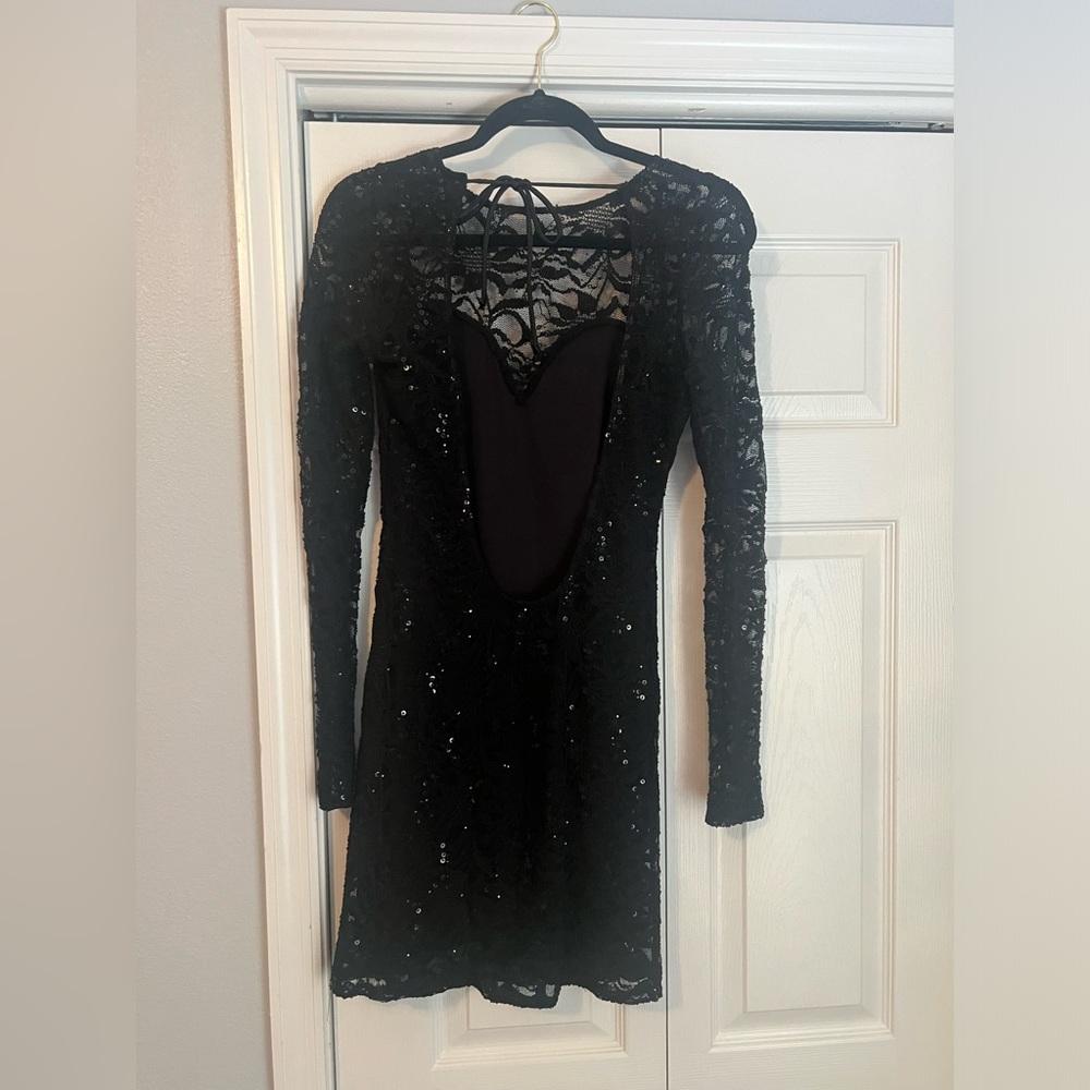 Arden B sequin backless dress